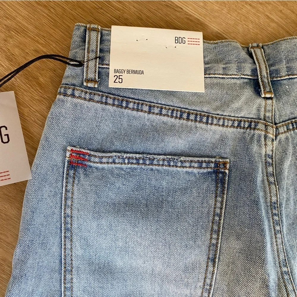 New Urban Outfitters BDG Baggy Bermuda Distressed Denim Shorts